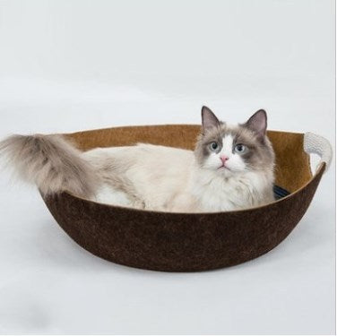 Pet Perch Cat Scratcher Bed House - Fluffy Peach