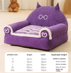 Small And Medium-sized Dogs Teddy Bichon Winter Warm Dehaired Angora Dog Bed - Fluffy Peach