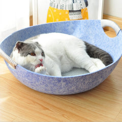 Pet Perch Cat Scratcher Bed House - Fluffy Peach