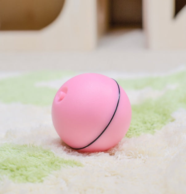 LED Laser Electronic Rolling Pet Funny Cat Toy Ball - Fluffy Peach