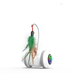 Interactive Cat Toy With Interchangeable Heads  Pet Feather Toys - Fluffy Peach