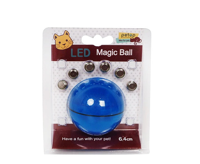 LED Laser Electronic Rolling Pet Funny Cat Toy Ball - Fluffy Peach