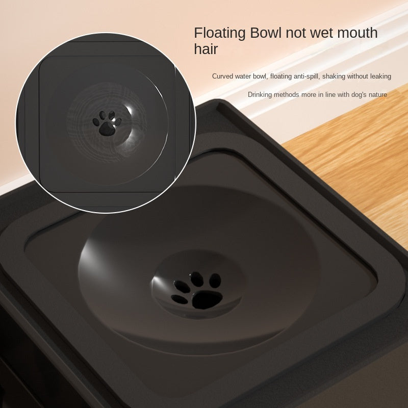 Dog Double Bowls Stainless Stand Adjustable Height Pets Feeding Dish Bowl - Fluffy Peach