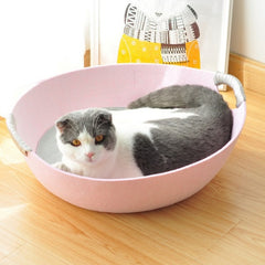 Pet Perch Cat Scratcher Bed House - Fluffy Peach