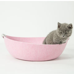 Pet Perch Cat Scratcher Bed House - Fluffy Peach