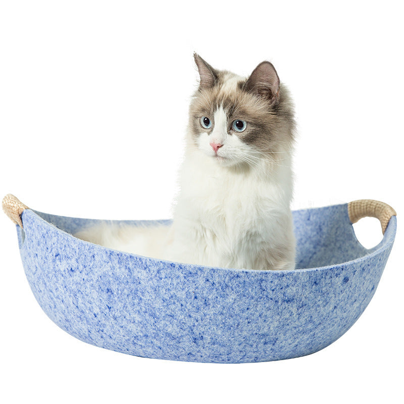 Pet Perch Cat Scratcher Bed House - Fluffy Peach