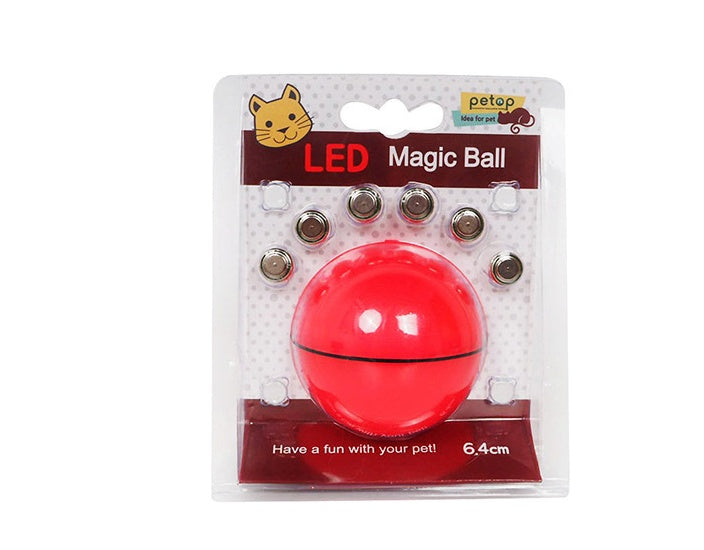 LED Laser Electronic Rolling Pet Funny Cat Toy Ball - Fluffy Peach