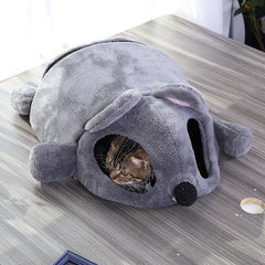 Windproof Warm Cartoon Cats Dogs kennels - Fluffy Peach