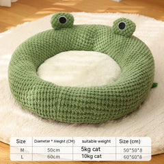 Cat Nest Little Frog Series Warm Plush Mat - Fluffy Peach