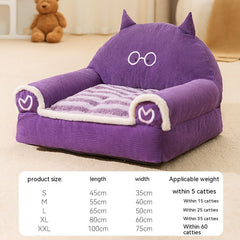Small And Medium-sized Dogs Teddy Bichon Winter Warm Dehaired Angora Dog Bed - Fluffy Peach