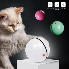 LED Laser Electronic Rolling Pet Funny Cat Toy Ball - Fluffy Peach