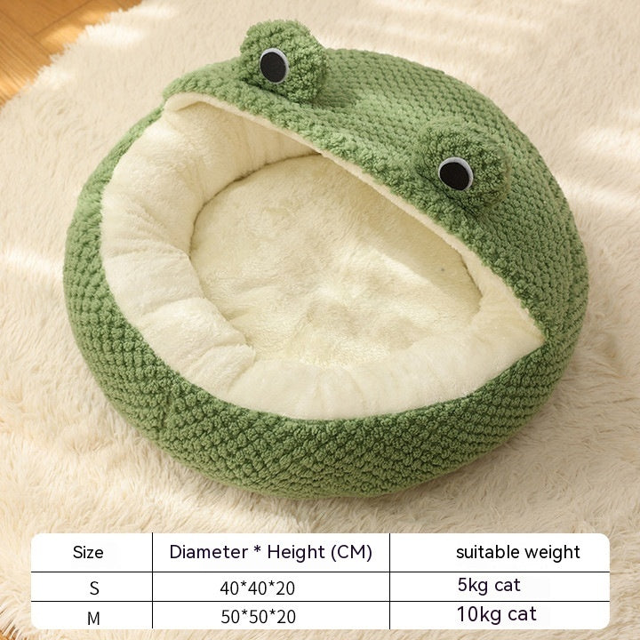 Cat Nest Little Frog Series Warm Plush Mat - Fluffy Peach