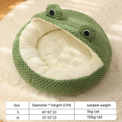 Cat Nest Little Frog Series Warm Plush Mat - Fluffy Peach